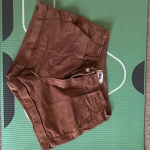 PAIGE Women's Brown High Waist Shorts